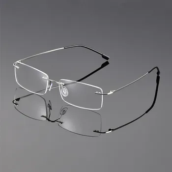  Titánové zliatiny okuliare dioptrické mužov bez obrúčok krátkozrakosť okuliare ženy Nearsighted Okuliare hotové dioptrické okuliare -0.50 -6.00