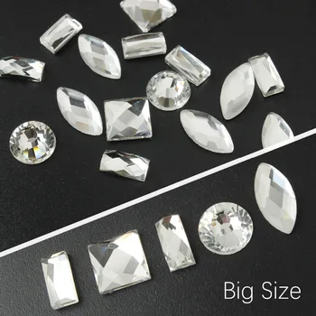  Rýchla oprava Kamienkami Crystal clear veľké rozmery skla kamene použiť pre odevy, obuv, tašky