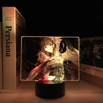  Genshin Vplyv Raiden Shogun Farebné Dual LED Lampa pre Dieťa Spálňa Decor Darček k Narodeninám Genshin Vplyv Baala Dvoch Tónov Svetla